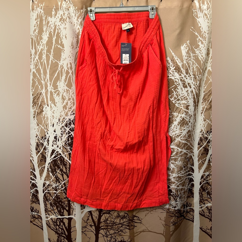 NWT Universal Thread XL Coral Lightweight Elastic Drawstring Midi Skirt